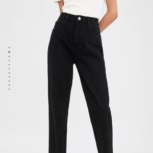 Zara Mom Fit Trendy Black Jeans